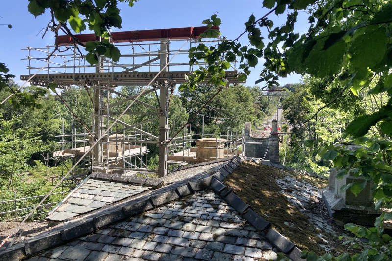 Whorlton Bridge being refurbished during closure