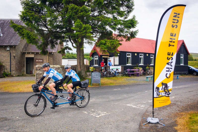 Couple on a tandem at a cycling event
